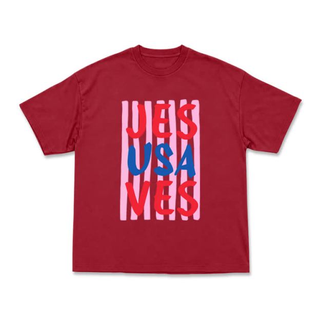 Art Inspired Stripe JESUSAVES Graphic T-Shirt - Red - US16-18(2XL) - image 13