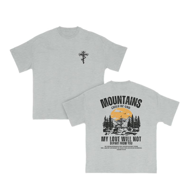 Unisex 100% Cotton MOUNTAINS Western Style Print T-shirt
