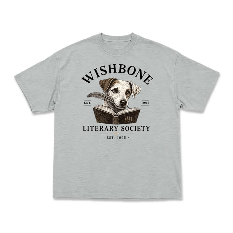 Wishbone Literary Society Vintage Dog Graphic T-Shirt - Grey - US16-18(2XL) - image 11