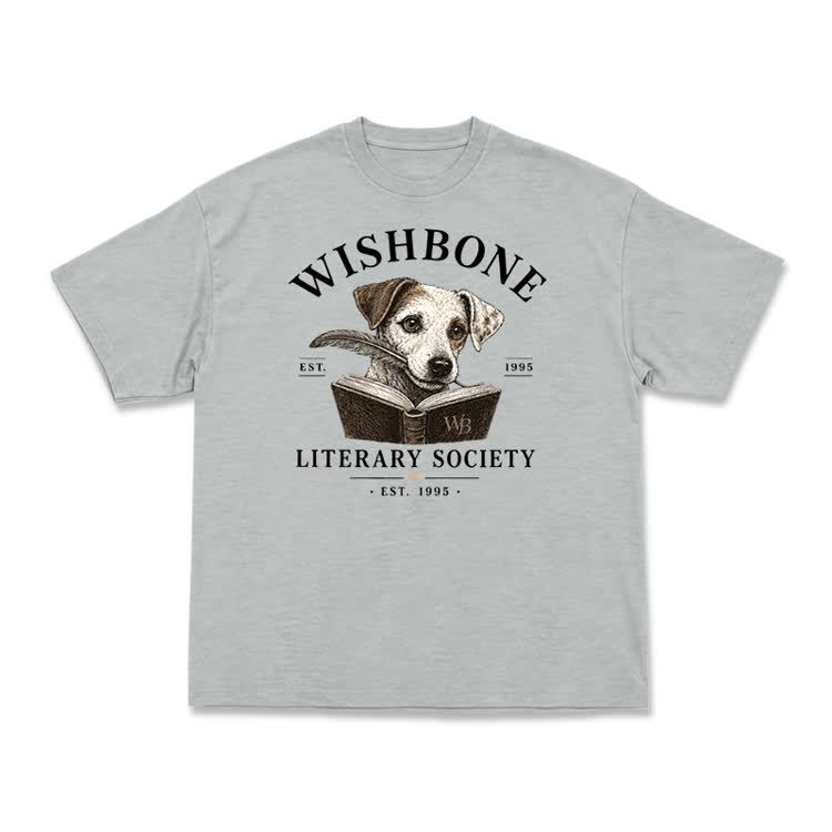 Wishbone Literary Society Vintage Dog Graphic T-Shirt - Grey - US16-18(2XL) - image 11