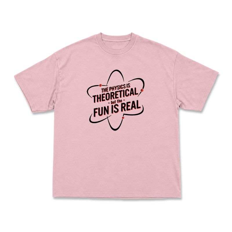 Casual Fun Is Real Slogan Physics Graphic T-Shirt  - Pink - US16-18(2XL) - image 4