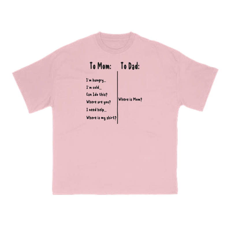 The Difference Between "to Mom" And "to Dad" Print T-shirt - Pink - US16-18(2XL) - image 7