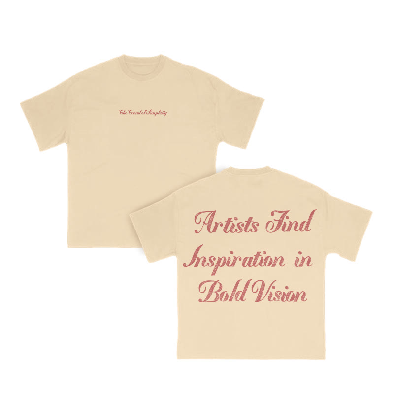 Unisex Artists Find Inspiration In Bold Vision Print T-shirt - Apricot - US16-18(2XL) - image 7