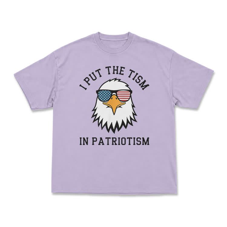 Casual I Put the Tism in Patriotism Eagle Graphic T-Shirt - Purple - US16-18(2XL) - image 9