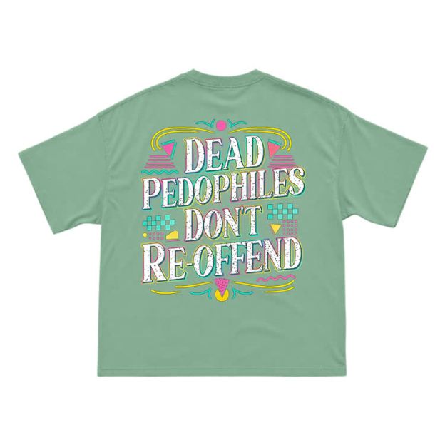 Provocative Slogan Back Print Streetwear T-Shirt - Light Green - US16-18(2XL) - image 7
