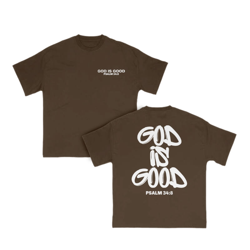 Unisex God Is Good Print T-shirt - Coffee - US16-18(2XL) - image 7