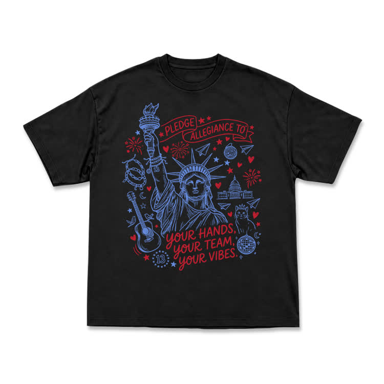 Retro Americana Statue Of Liberty T-shirt - Black - US16-18(2XL) - image 3