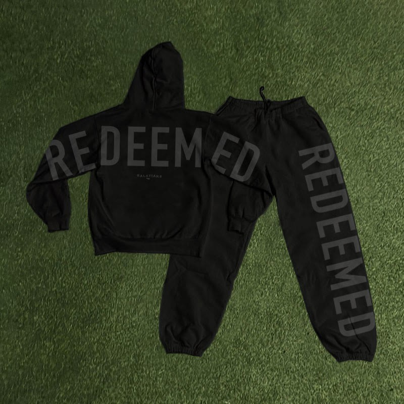 Unisex Redeemed Galatians 2:20 Print Hoodie Set - Black - US16-18(2XL) - image 10