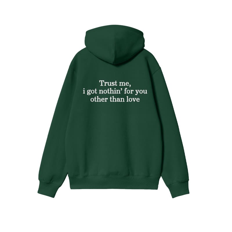 Unisex 100% Cotton Trust Me Print Hoodie - Green - US16-18(2XL) - image 7