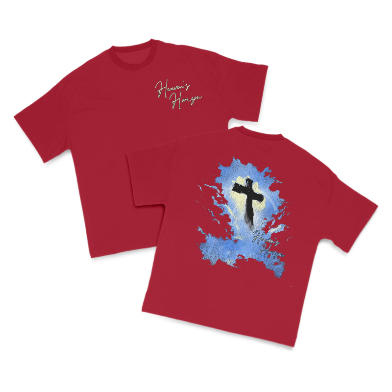 Heaven's Horizon Print T-shirt - Red - US16-18(2XL) - image 11