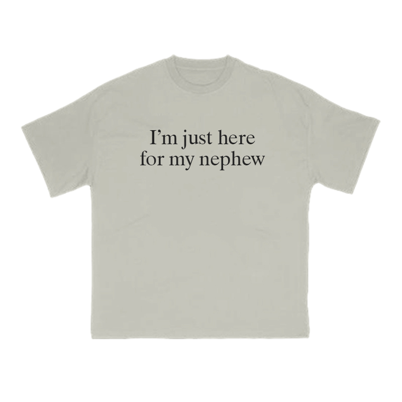 I’m Just Here For My Nephew Print T-shirt - Warm Grey - US16-18(2XL) - image 4