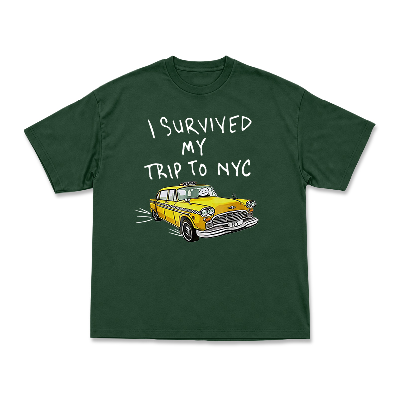 Casual I Survived My Trip to NYC Taxi Graphic T-Shirt - Green - US16-18(2XL) - image 10