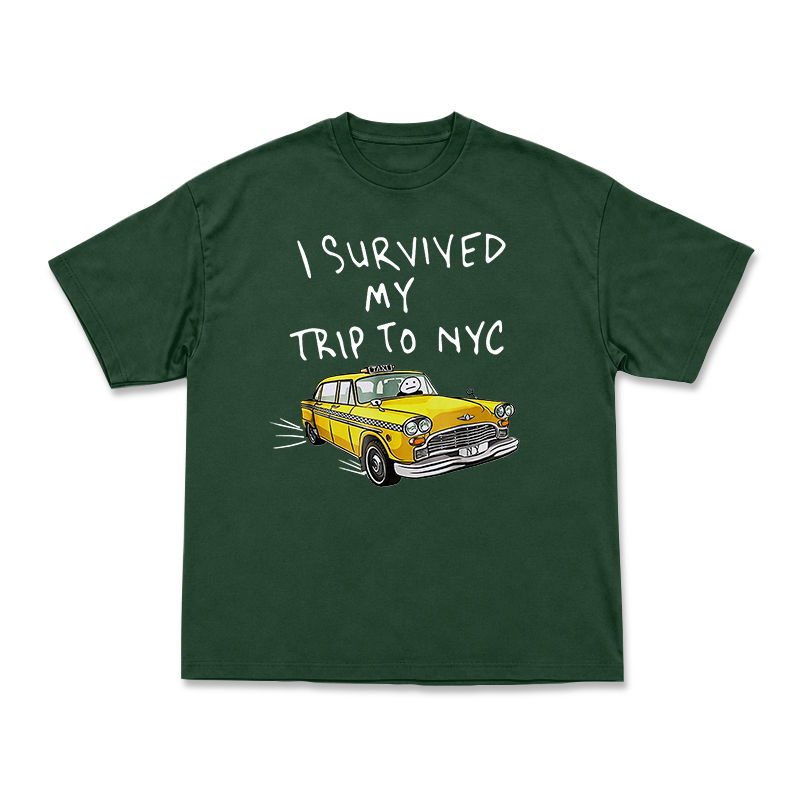Casual I Survived My Trip to NYC Taxi Graphic T-Shirt - Green - US16-18(2XL) - image 10
