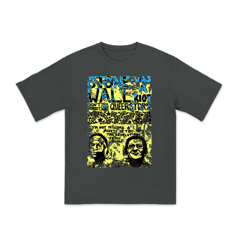 Unisex 100% Cotton Stonewall Riot Print Pride Month T-shirt - Grey - US20-22(3XL) - image 3