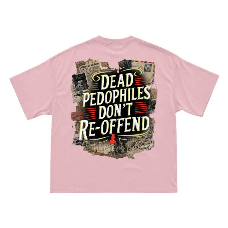 Old Paper Collage Back Design Streetwear T-Shirt - Pink - US16-18(2XL) - image 8
