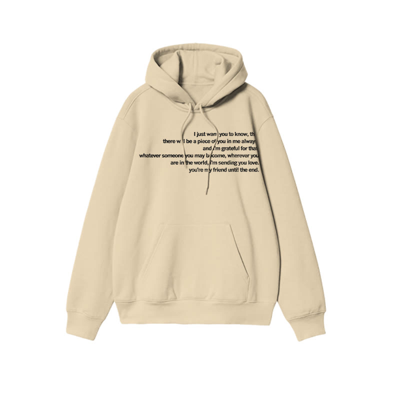 Unisex You're My Friend Until The End Print Hoodie - Apricot - US16-18(2XL) - image 5