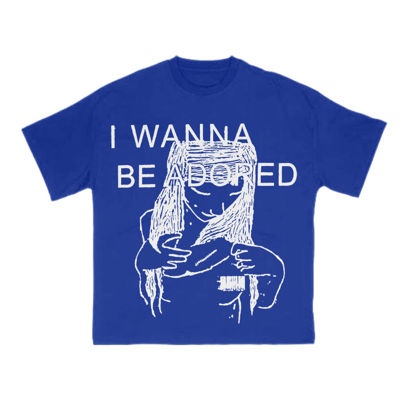 I Wanna Be Adored Print T-shirt - Blue - US16-18(2XL) - image 12