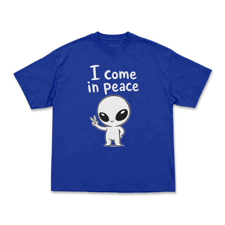 I Come in Peace Alien Graphic T-Shirt - Blue - US16-18(2XL) - image 13