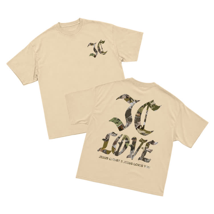The Love of Jesus Christ Graphic Oversized T-Shirt - Apricot - US16-18(2XL) - image 13
