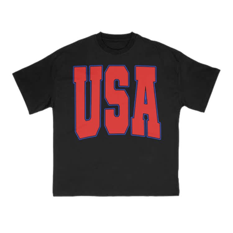 USA Print T-shirt - Black - US16-18(2XL) - image 3