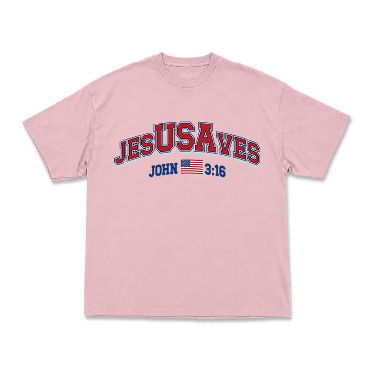 Everyday Vintage Jesusaves Graphic T-Shirt - Pink - US16-18(2XL) - image 3