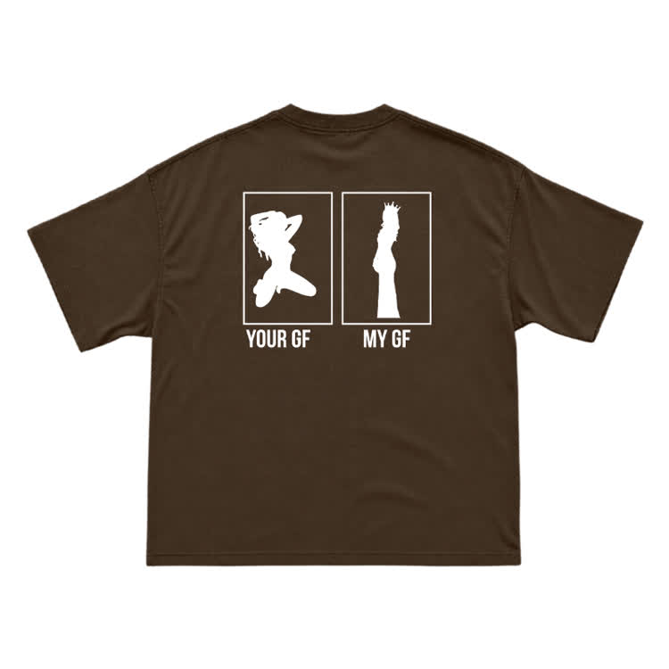 Your GF My GF Statement Short Sleeve T-Shirt - Coffee - US16-18(2XL) - image 15