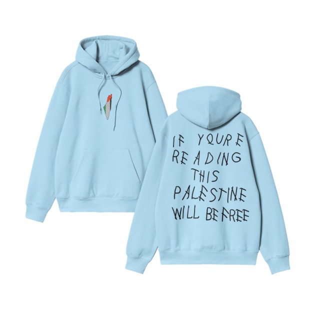 Unisex If You're Reading Will Be Free Print Hoodie - Blue - US16-18(2XL) - image 9