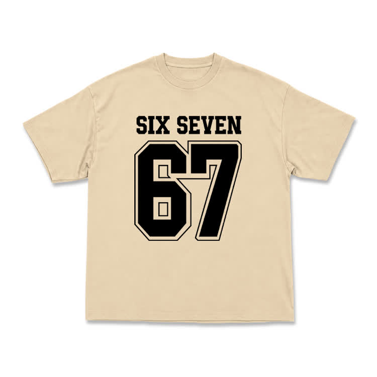 Casual SIX SEVEN 67 Graphic Short Sleeve T-Shirt - Apricot - US16-18(2XL) - image 11