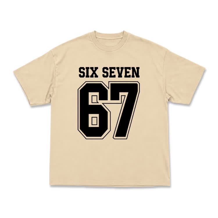 Casual SIX SEVEN 67 Graphic Short Sleeve T-Shirt - Apricot - US16-18(2XL) - image 11