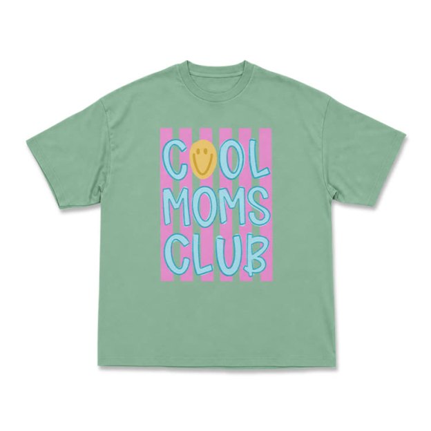 Cream Cool Moms Club Smile Graphic T-Shirt - Light Green - US16-18(2XL) - image 7