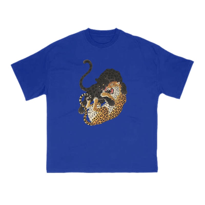 Panther Vs Leopard Print T-shirt - Blue - US16-18(2XL) - image 9