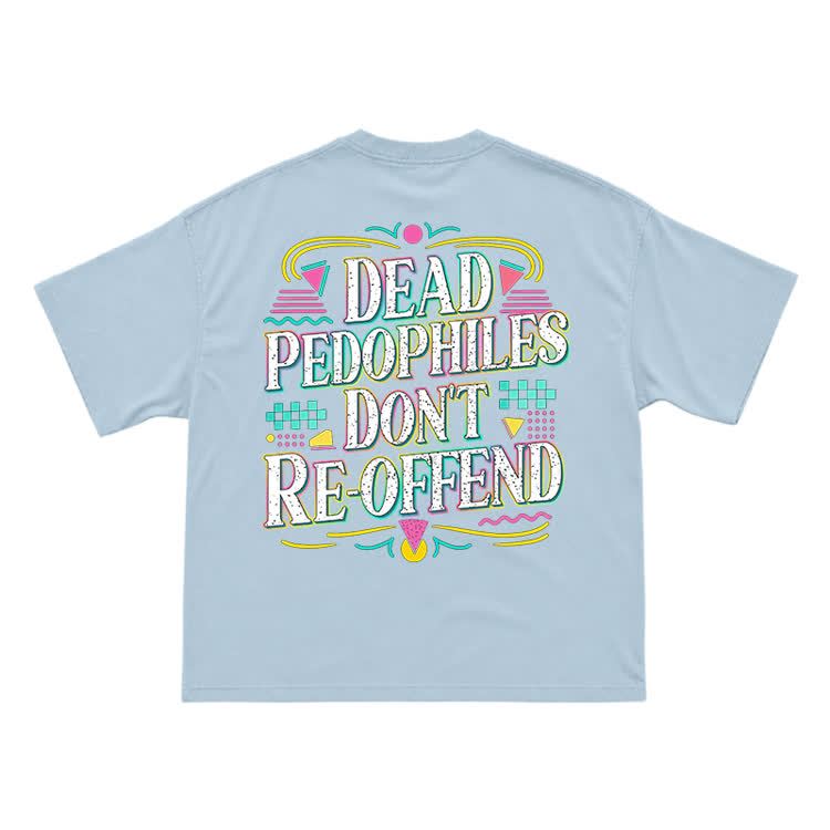 Provocative Slogan Back Print Streetwear T-Shirt - Light Blue - US16-18(2XL) - image 12
