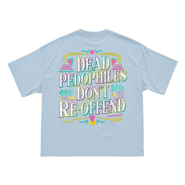Provocative Slogan Back Print Streetwear T-Shirt - Light Blue - US16-18(2XL) - image 12