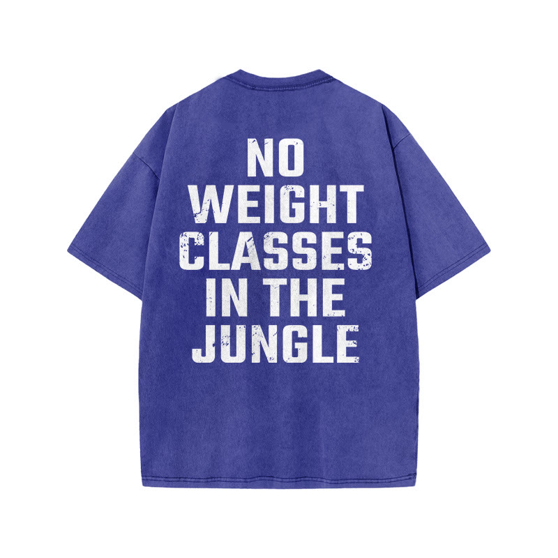 100% Cotton No Weight Classes In The Jungle Gym Print Acid Washed T-shirt - Blue - US20-22(3XL) - image 7