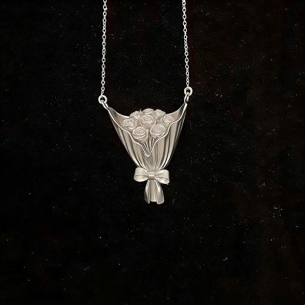 Elegant Wearable Flower Bouquet Clip Necklace - image 4