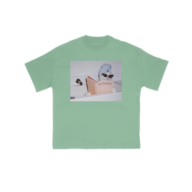 Unisex 100% Cotton How To Be Rich Print T-shirt - Green - US16-18(2XL) - image 7