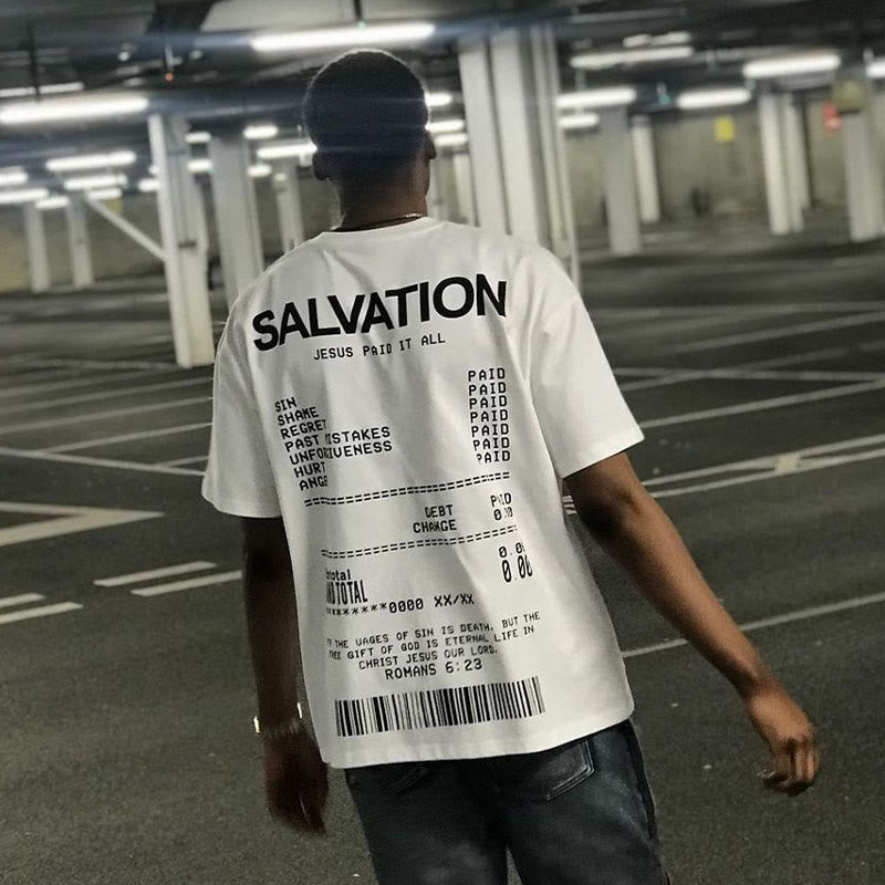 Jesus Paid It All Salvation Receipt Print T-shirt