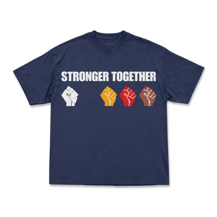Unity Stronger Together Graphic Crew Neck T-Shirt - Navy Blue - US16-18(2XL) - image 6