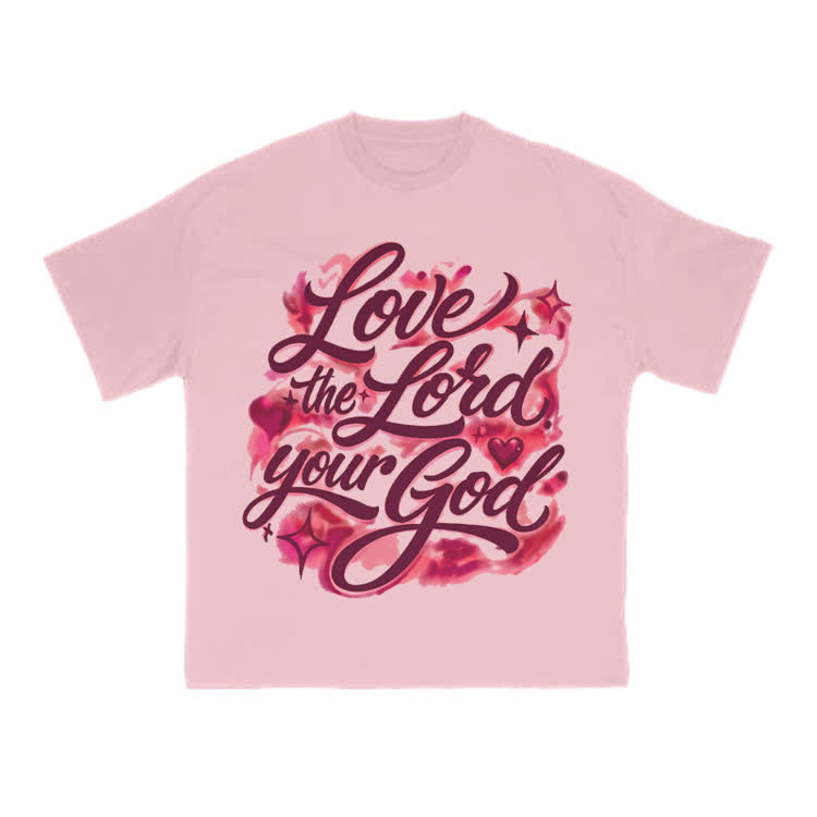 Love The Lord Your God Print T-shirt - Pink - US16-18(2XL) - image 7