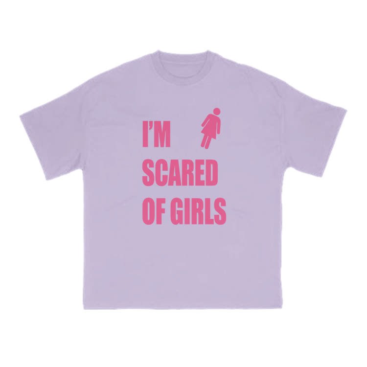 I'm Scared Of Girls T-Shirt Funny Sarcastic Graphic Print T-Shirt - Purple - US16-18(2XL) - image 11