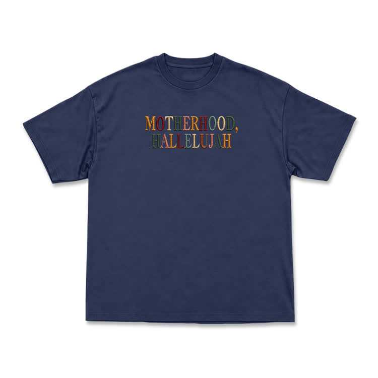 Vintage MOTHERHOOD.HALLELUJAH Graphic T-Shirt - Navy Blue - US16-18(2XL) - image 3