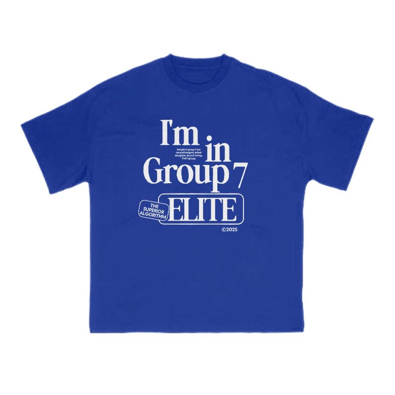 Unisex  I'm In Group 7 Elite Print T-shirt - Blue - US16-18(2XL) - image 7