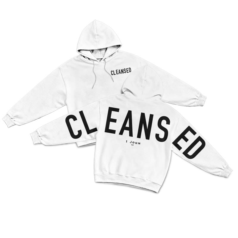 Cleansed 1 John 1:7 Print Hoodie - White - US16-18(2XL) - image 12