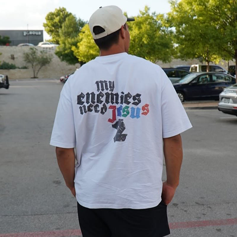 Unisex My Enemies Need Jesus 2 Print T-shirt - image 4