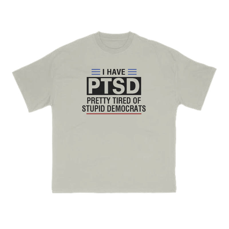 Pretty Tired Of Stupid Democrats Print T-shirt - Warm Grey - US16-18(2XL) - image 4