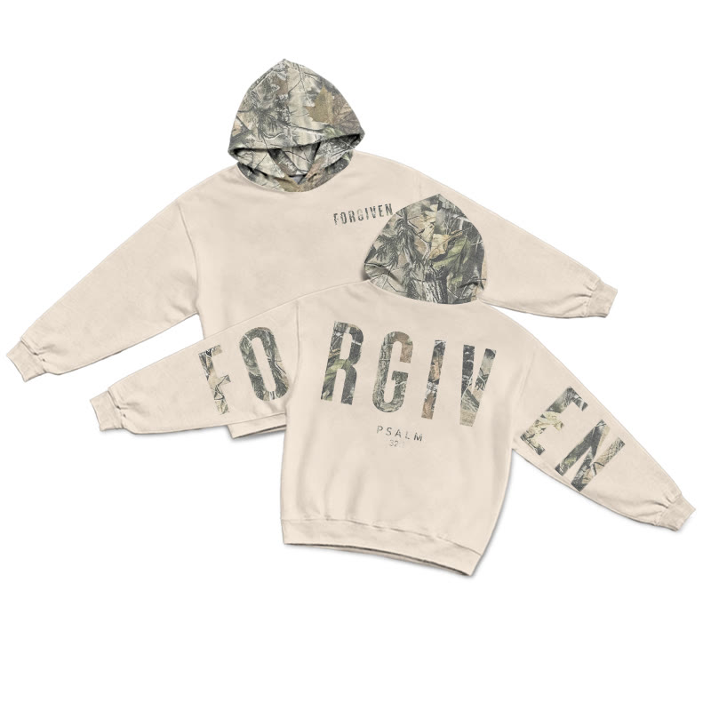Forgiven Psalm 32:1 Dead Leaves Camouflage Print Hoodie - Apricot - US28-30(4XL) - image 20