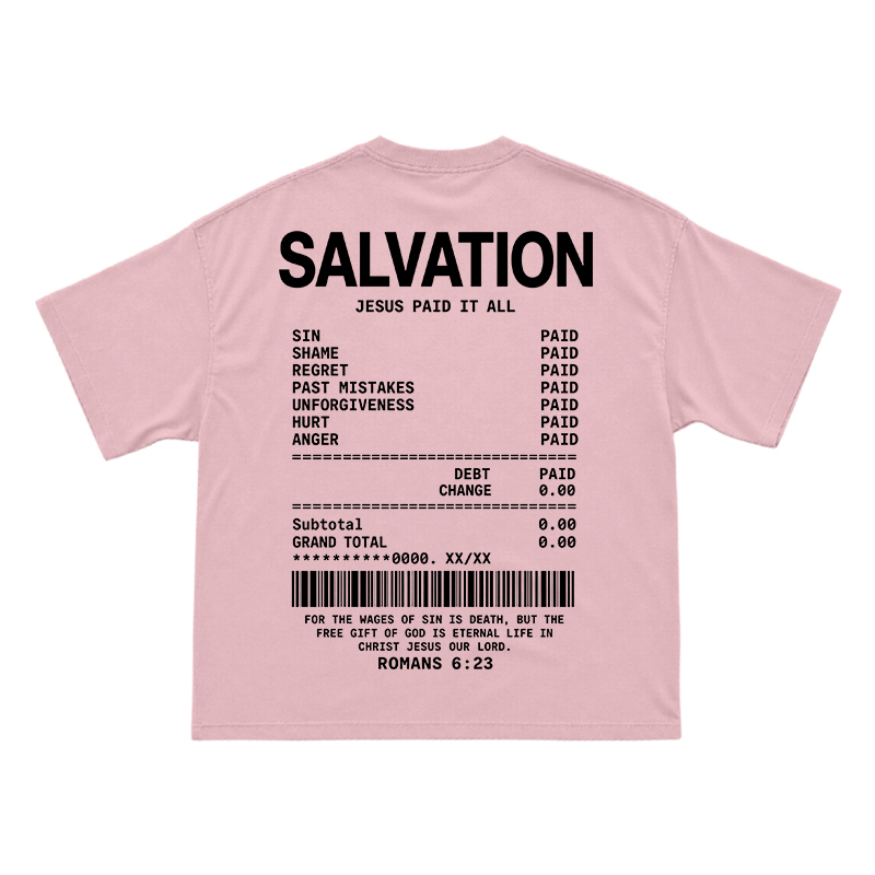 Faith Street Salvation Receipt Print T-Shirt - Pink - US16-18(2XL) - image 12