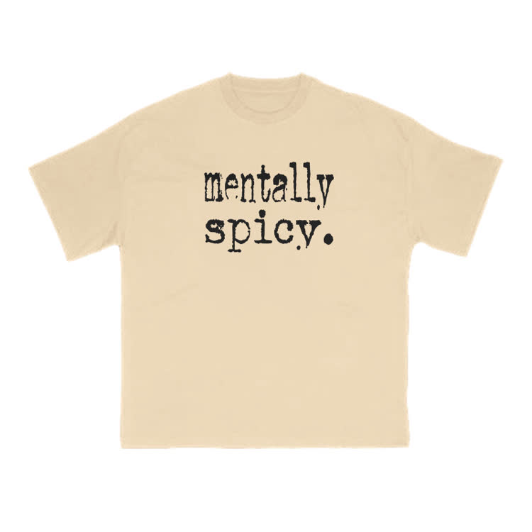 Mentally Spicy Print T-shirt - Apricot - US16-18(2XL) - image 6