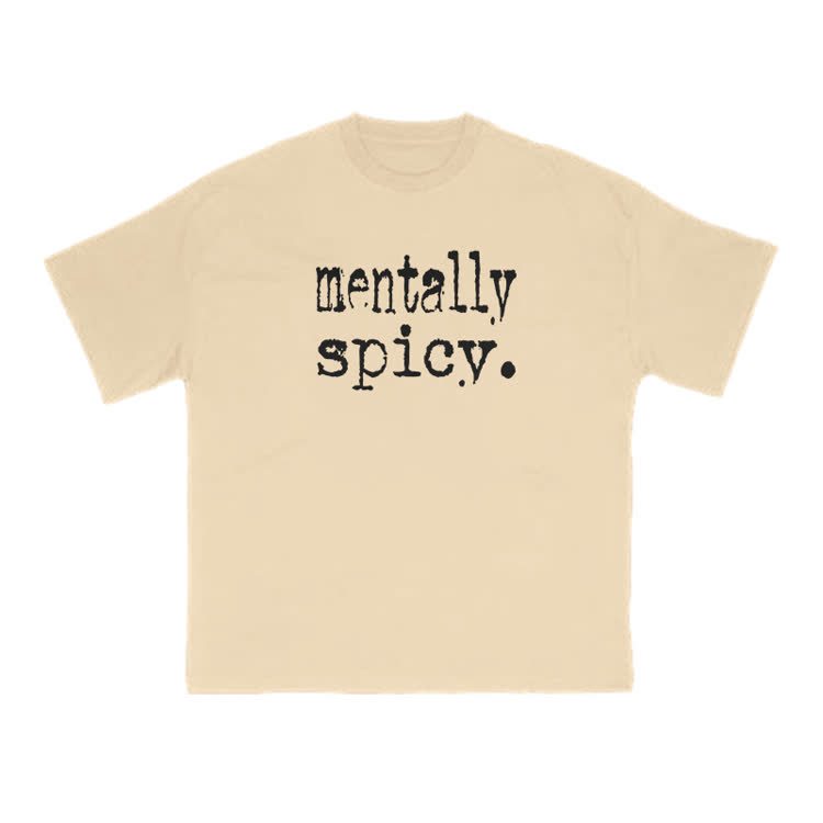 Mentally Spicy Print T-shirt - Apricot - US16-18(2XL) - image 6