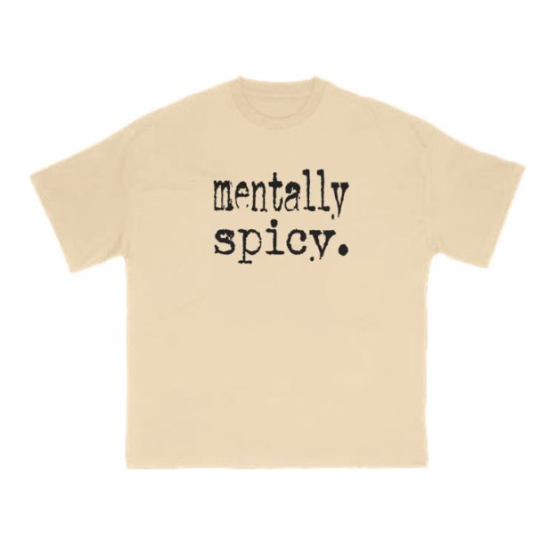 Mentally Spicy Print T-shirt - Apricot - US16-18(2XL) - image 6